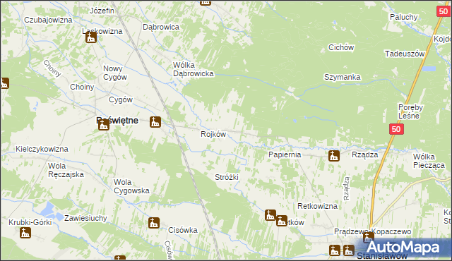 mapa Turze gmina Poświętne, Turze gmina Poświętne na mapie Targeo