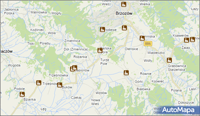 mapa Turze Pole, Turze Pole na mapie Targeo