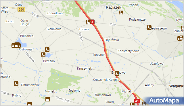 mapa Turzynek, Turzynek na mapie Targeo