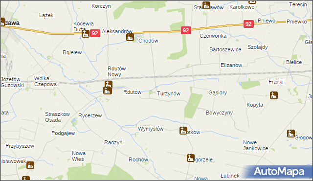 mapa Turzynów, Turzynów na mapie Targeo