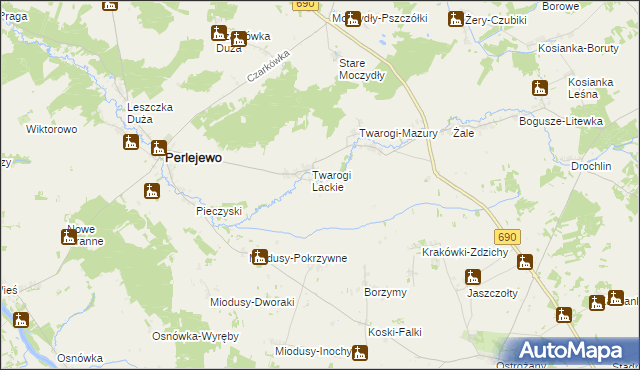 mapa Twarogi Ruskie, Twarogi Ruskie na mapie Targeo