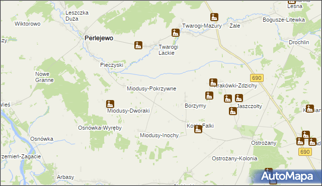 mapa Twarogi-Trąbnica, Twarogi-Trąbnica na mapie Targeo