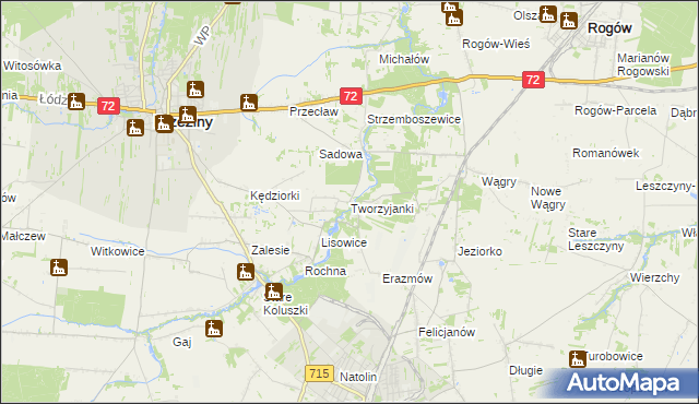 mapa Tworzyjanki, Tworzyjanki na mapie Targeo