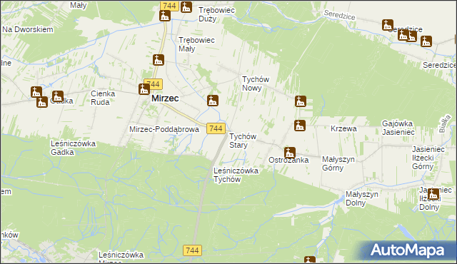 mapa Tychów Stary, Tychów Stary na mapie Targeo