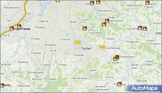 mapa Tyczyn powiat rzeszowski, Tyczyn powiat rzeszowski na mapie Targeo