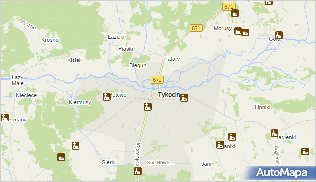 mapa Tykocin, Tykocin na mapie Targeo