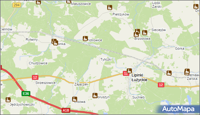 mapa Tyliczki, Tyliczki na mapie Targeo