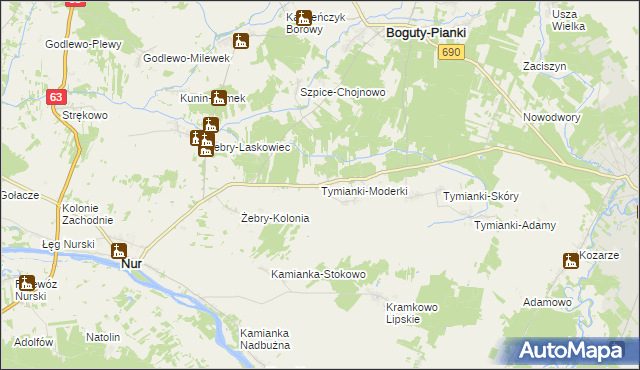 mapa Tymianki-Moderki, Tymianki-Moderki na mapie Targeo