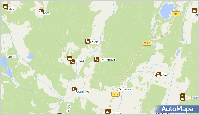 mapa Tymienice gmina Lubsko, Tymienice gmina Lubsko na mapie Targeo