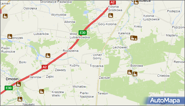 mapa Uchań Górny, Uchań Górny na mapie Targeo