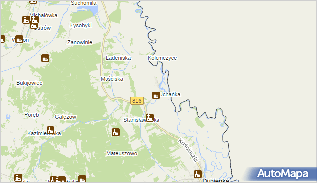 mapa Uchańka, Uchańka na mapie Targeo