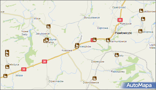 mapa Ucieszków, Ucieszków na mapie Targeo