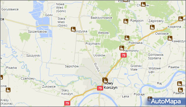 mapa Ucisków, Ucisków na mapie Targeo