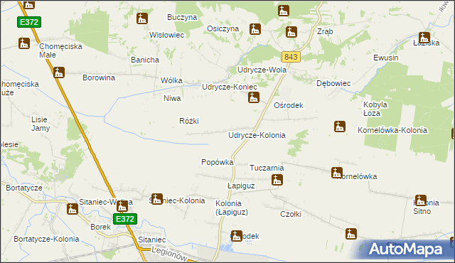 mapa Udrycze-Kolonia, Udrycze-Kolonia na mapie Targeo