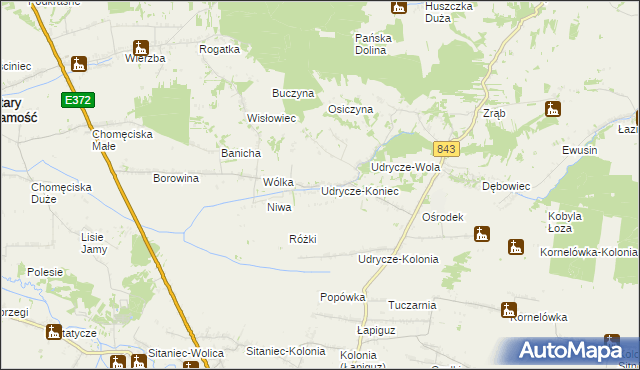 mapa Udrycze-Koniec, Udrycze-Koniec na mapie Targeo