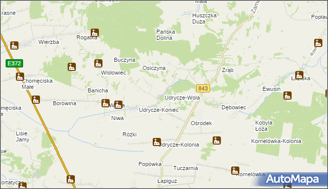 mapa Udrycze-Wola, Udrycze-Wola na mapie Targeo