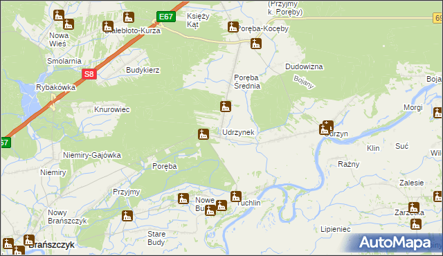 mapa Udrzynek, Udrzynek na mapie Targeo