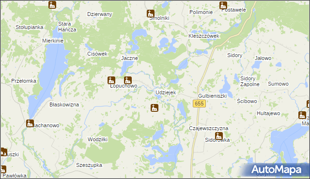 mapa Udziejek, Udziejek na mapie Targeo