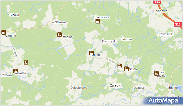 mapa Ujazd gmina Bobolice, Ujazd gmina Bobolice na mapie Targeo