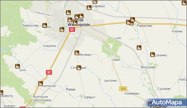 mapa Ujazd-Huby, Ujazd-Huby na mapie Targeo