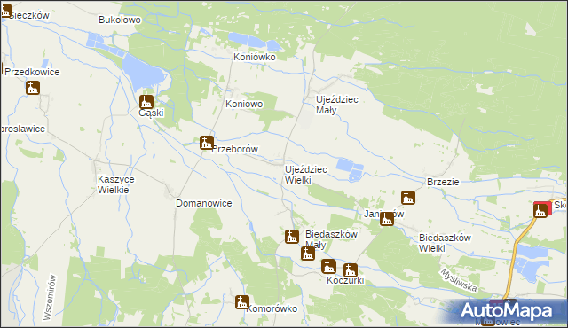mapa Ujeździec Wielki, Ujeździec Wielki na mapie Targeo