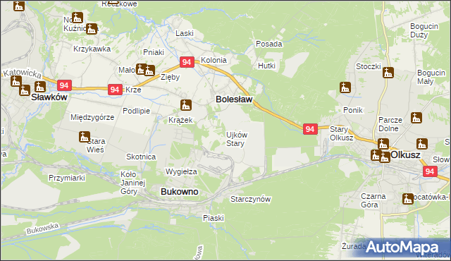 mapa Ujków Stary, Ujków Stary na mapie Targeo