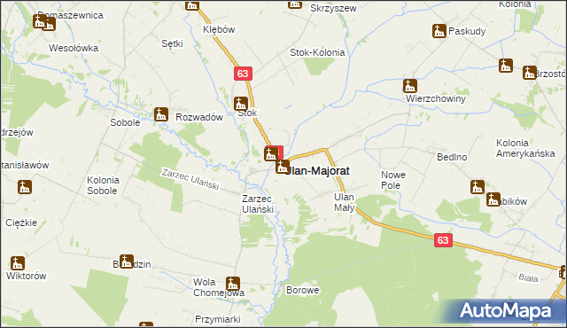 mapa Ulan-Majorat, Ulan-Majorat na mapie Targeo