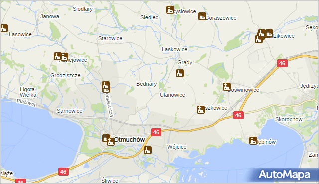 mapa Ulanowice, Ulanowice na mapie Targeo