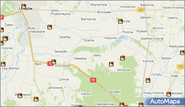 mapa Ułany, Ułany na mapie Targeo