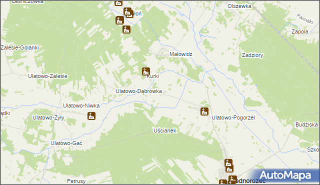 mapa Ulatowo-Słabogóra, Ulatowo-Słabogóra na mapie Targeo