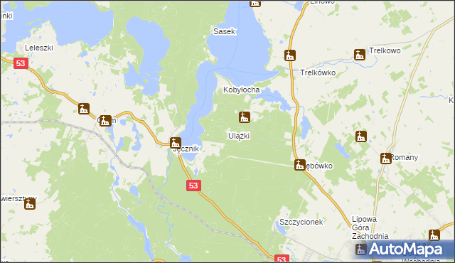 mapa Ulążki, Ulążki na mapie Targeo