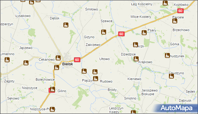 mapa Ułtowo, Ułtowo na mapie Targeo