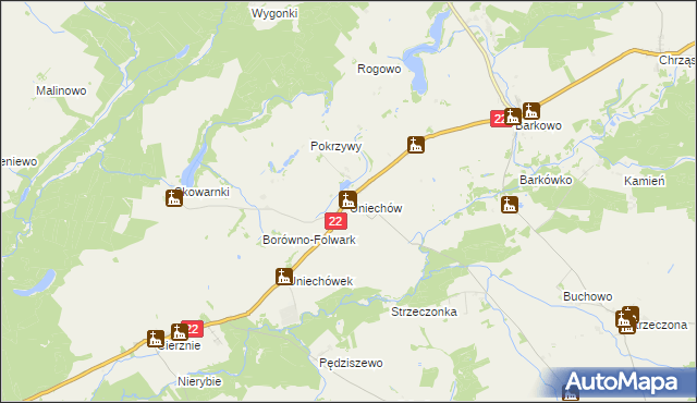 mapa Uniechów, Uniechów na mapie Targeo