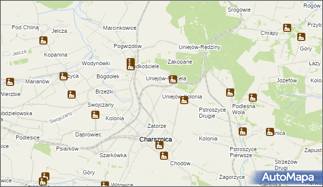 mapa Uniejów-Kolonia, Uniejów-Kolonia na mapie Targeo