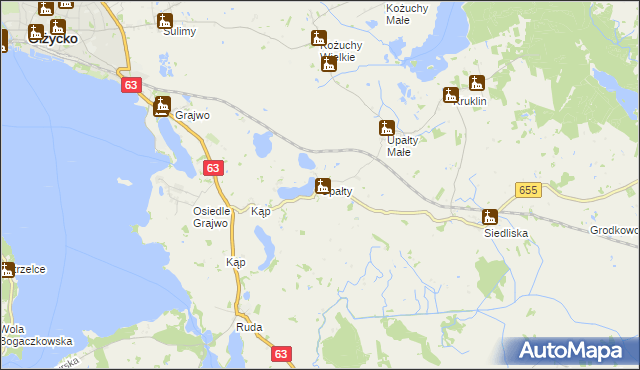 mapa Upałty, Upałty na mapie Targeo