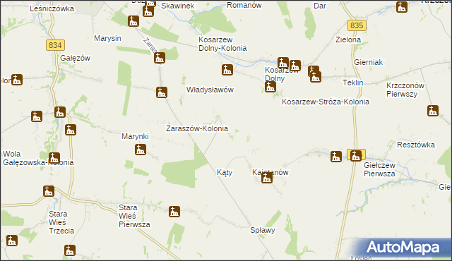 mapa Urszulin gmina Bychawa, Urszulin gmina Bychawa na mapie Targeo