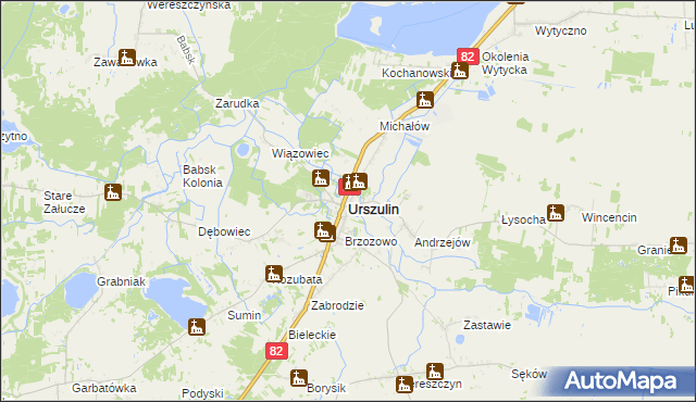 mapa Urszulin powiat włodawski, Urszulin powiat włodawski na mapie Targeo