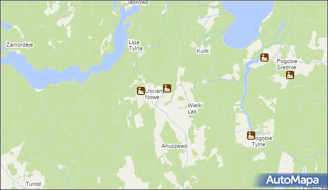 mapa Uściany Stare, Uściany Stare na mapie Targeo