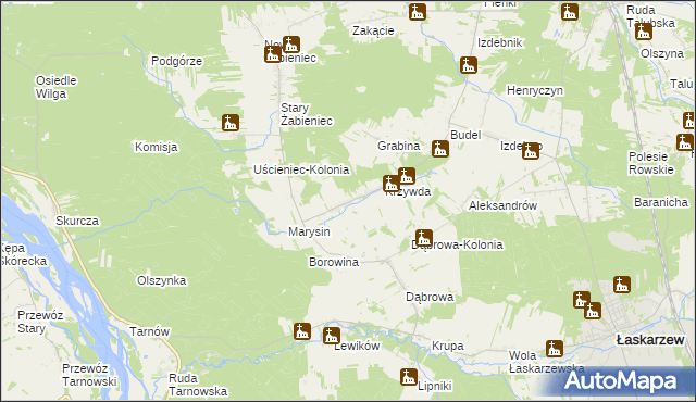 mapa Uścieniec, Uścieniec na mapie Targeo