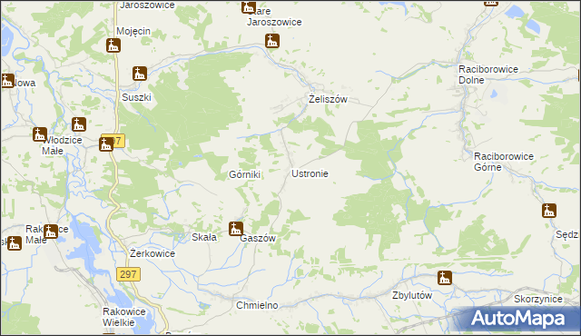 mapa Ustronie gmina Lwówek Śląski, Ustronie gmina Lwówek Śląski na mapie Targeo