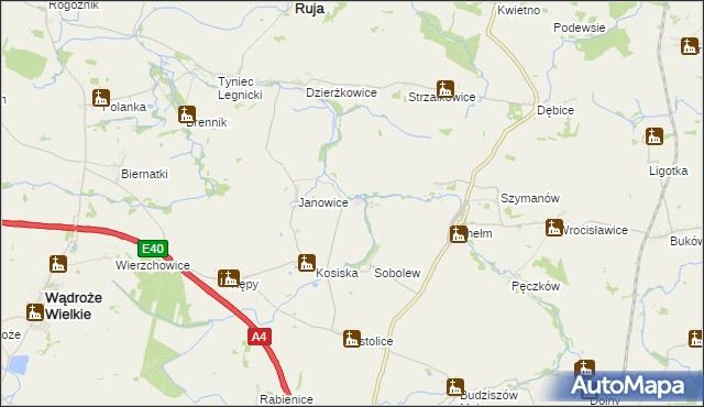 mapa Usza, Usza na mapie Targeo