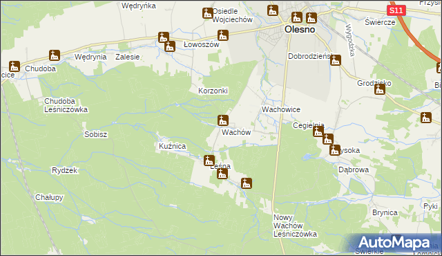 mapa Wachów, Wachów na mapie Targeo