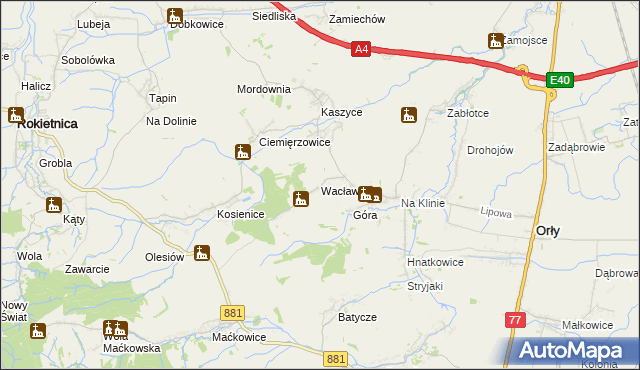 mapa Wacławice, Wacławice na mapie Targeo