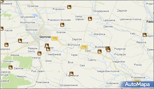 mapa Waganowice, Waganowice na mapie Targeo