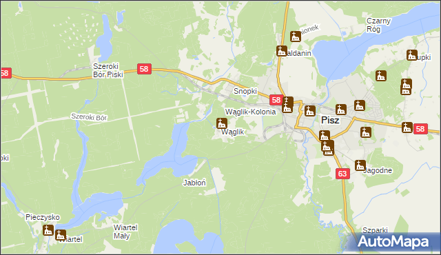 mapa Wąglik, Wąglik na mapie Targeo