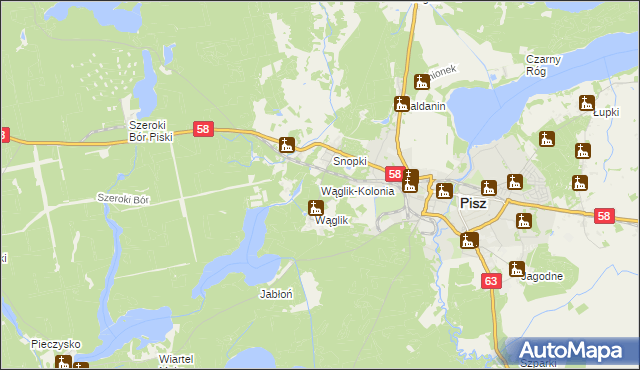 mapa Wąglik-Kolonia, Wąglik-Kolonia na mapie Targeo