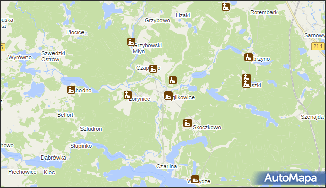 mapa Wąglikowice, Wąglikowice na mapie Targeo