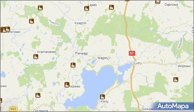 mapa Wągsty, Wągsty na mapie Targeo