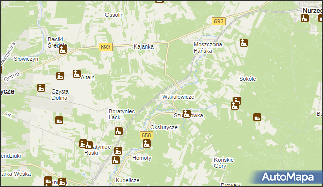 mapa Wakułowicze, Wakułowicze na mapie Targeo