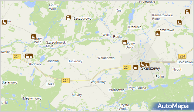 mapa Wałachowo, Wałachowo na mapie Targeo